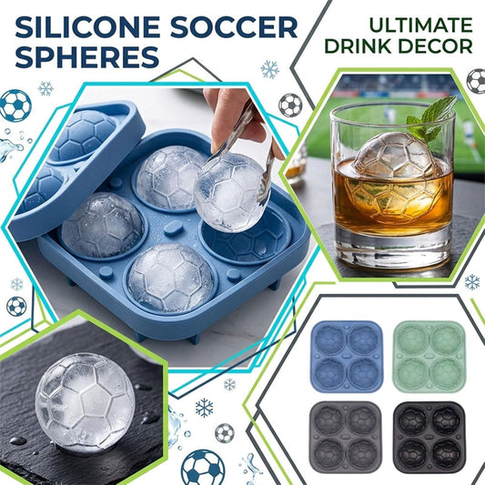 ⚽2+1 GRATIS 🔥 Siliconen ijsblokjesvorm – voetbalvorm – perfecte ijsblokjes voor zomerdrankjes & het WK-feest 🧊⚽