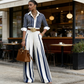 🟥 Zomer Uitverkoop – 53% Korting – 2-delige Dames Set | Gestreept Shirt & Wijde Broek | Comfortabel & Stijlvol