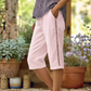 Zomerbroek in caprilengte voor dames met kanten details