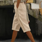 Zomerbroek in caprilengte voor dames met kanten details