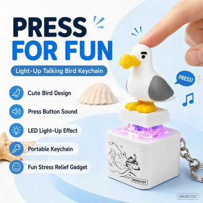 ⏰🎁Mine Little Bird: elektronisch sleutelhanger met licht en spraakactivering: creatieve sleutelhanger in de vorm van een eend die afspeelt als je erin knijpt