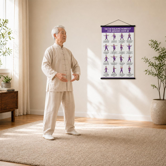 📢📢40% KORTING !! ⏰Tai Chi-trainingsposter voor senioren