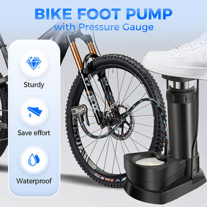 Fietsvoetpomp met Drukmeter