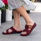 Brede Voeten Comfortabele Platte Sandalen Met Open Teen
