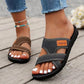 Brede Voeten Comfortabele Platte Sandalen Met Open Teen